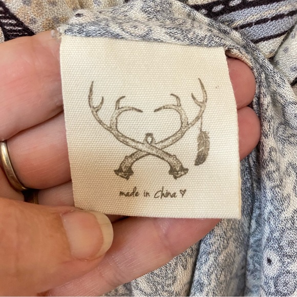 Spell Xanadu Romper Small Black Cream Peacock Print Adjustable Straps - Picture 6 of 13